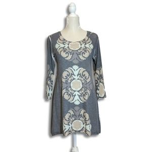 Butter Knit Boho Print Lightweight Sweater Tunic
